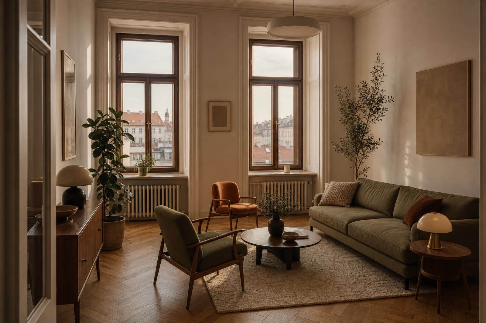 Praha 3 — Žižkov — Cihlový byt 3+kk po rekonstrukci